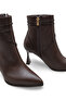 Women's Side Zipper Gold Detailed Heeled Boots - 6