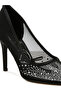 Women Mesh Rhinestone Stiletto Pump in Black - 5