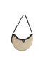 Yoyo Shoulder Bag, cowhide & raffia combination crescent armpit bag