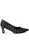 Women Heart-Shaped Rhinestones Pumps in Black - 2