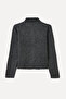 Women's Anthracite Polo Collar Buttoned Knitwear Cardigan - 5