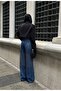 Women's Double-Sided High-Waist Stone-Embellished Denim Pants - 5