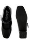 Women Diamante Brooch Metallic Mary Jane Pumps in Black - 4