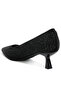 Women Breathable Flyknit Rhinestone Pumps in Black - 3
