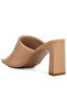 Women Slip-On Mid Heel Sandals in Camel - 3