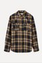Men's Navy Blue Plaid Regular Fit Long Sleeve Shirt with Pockets - 3