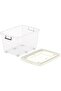 Cosmoplast 82 L Clear Plastic Storage Box With Wheels & Lockable Lid, Off White, 82-Liters - 5