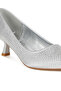 Women Rhinestones Embellished Kitten Heel Pumps in Silver - 5