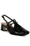Women Block Heel Slingback Sandals in Black