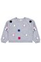 سويت شيرت للأعمار من 2 إلى 5 سنوات مع إكسسوارات بوم بوم - رمادي