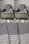 Buldan İşi Cotton 2-Piece Armchair Cover Set 180X150 cm - Woven Fabric Covering the Arms - Anthracite