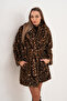 Midi Length Mink Leopard Coat - 7