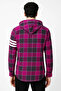 Men's Plaid 3 Line Cotton Hoodie Shirt - 2