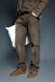 Men's Washable Baggy Fit Jean Pants Brown - 3
