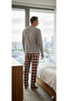 Eid Men's Pajama Set, Plaid Printed, Long Sleeved, with Pockets, Seasonal 100% Cotton, Dowry Set - 4