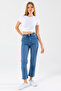 Women's Regular Waist Mom Fit Jean Blue - 2602