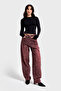 Women's Burgundy 4W5-151 Skater Fit Special Fabric Design Denim Jean - 5