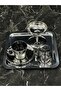 Silver Coffee Presentation Set – Silver Coffee Cup, Turkish Delight Bowl and Tray - Luxury Coffee Set - Groom Coffee Set - 3