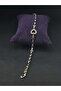 Heart Model Dear Love Themed Zircon Stone Double Interlocking Extendable Steel Bracelet - 5