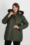 Women's Khaki Wool Inside Curly Puffer Coat