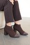 Tiffany Front Leather Detailed Knitwear Heeled Women's Boots Brown - 2