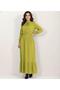 Women’s Woven Dress with Smocked Waist and Tie-Detail Neckline - 3