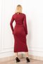 Women's Winter Burgundy Lumière Elegance Mini Dress Stylish Casual Comfortable 50342 - 4