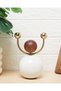 Cream And Brown Midmod Décor Accent