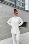 Women's Two-Piece Set with Zipper Detail and Thin Fleece Fabric - 2