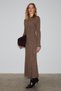 Duende Women's Round Neck Line Patterned Slim Fit Knitwear Mink Dress - 3