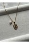 Steel Necklace with Flower Detail and Real Pearl Handmade - 2