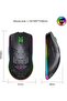 Rechargeable Wireless Honeycomb Gaming Mouse,Lightweight with 3200 DPI,RGB Rainbow (BLACK) - 8