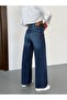 Dark Navy Blue High Waist Women's Trousers - 2
