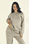 Women's Stone Winter Cotton Puff Fabric Crew Neck Jogger Tracksuit Set - 2