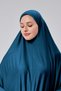 Women's Two Piece Prayer Dress with Headscarf Organic Cotton Elastic Sleeve Non-Slip Skirt Combed Hijab - 4