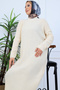 Braided Knitwear Dress N7074 Stone Color - 3