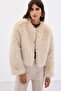 Collarless Fur - Beige - 3