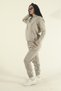Women's Stone Winter Cotton Puff Fabric Side Pocket Hooded Jogger Tracksuit Set - 7