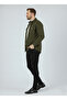 Men's Slim Button-Down Collar Double Pocket Solid Black Fleece Men's Shirt - 5