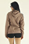 Women's Winter Cotton Puff Fabric Side Pocket Hooded Sweatshirt - 6