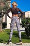 Slim Fit Patterned High Waist Diving Fabric Sports Leggings - 2