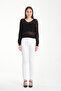 V-Neck Honeycomb Mesh Blouse - 8