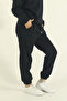 Women's Winter Fleece-Lined Tracksuit Set Crew Neck Sweatshirt Jogger-Black Regular Elasticated Leg - 5