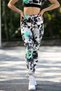 Slim Fit Patterned High Waist Diving Fabric Sports Leggings - 5