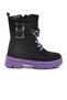 Black Lilac Fleece Inside Non-Slip Sole Girls' Boots G-1001 F Zncr