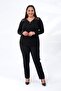 333628 Women's Plus Size Lace Zipper Blouse Black - 7