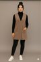 Comfortable Fit Buttoned Pocket Detail Long Vest Stylish and Easy to Match
