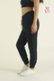 Women's Black Relaxed Fit Parachute Fabric Quick Dry Elasticated Leg Hem Sweatpants - 5
