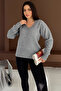 Women's V-Neck Long Sleeve Knit Sweater – Soft Classic - 5