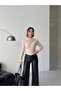 Stretchy Sandy Fabric Half-Neck Crocodile Pattern Long Sleeve Blouse - 7
